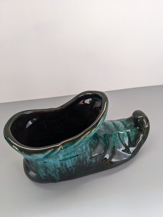 Blue Mountain Pottery Other - BMP Shoe Drip Glaze Ceramic Green Blue Vintage Canadian Pottery Vase
